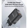 YC68 PD 20W Fast Charging Dual Port Smart Digital Display EU Digital Fast Charger