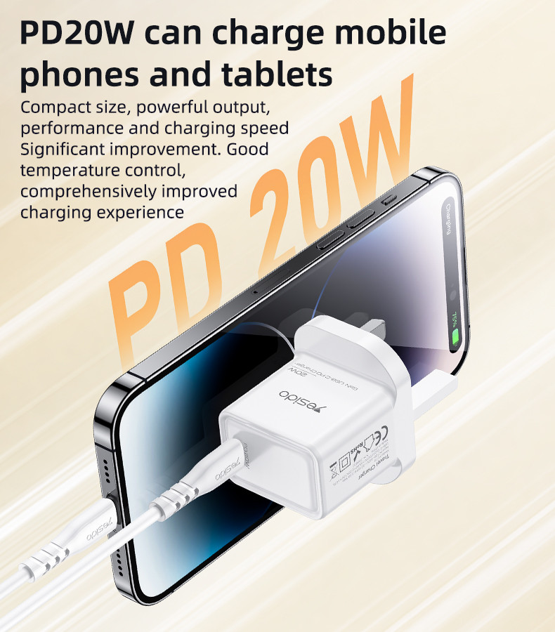 YC79 UK 20W GaN Fast Charging Wall Charger(Type-C Port) Details