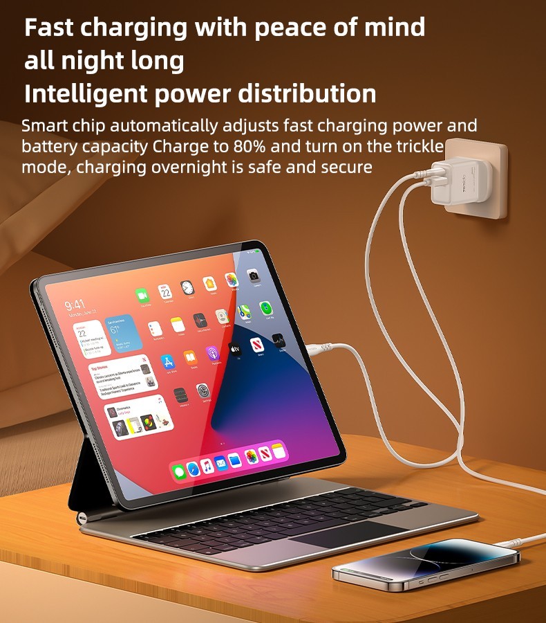 YC80 UK 20W GaN Fast Charging Wall Charger(Type-C + USB Port) Details