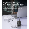 YC84 Low Temperatures 65W Fast Charging 2 USB-C & USB-A Three-port UK GaN Fast Charger