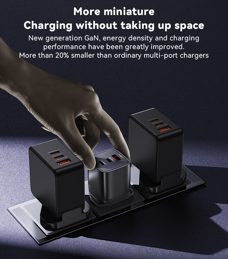 YC84 UK 65W GaN Fast Charging Wall Charger(2*Type-C + USB Port) Details