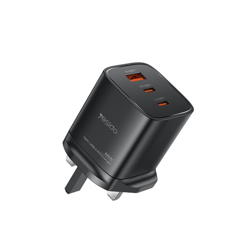 YC84 Low Temperatures 65W Fast Charging 2 USB-C & USB-A Three-port UK GaN Fast Charger