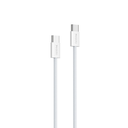 Yesido 1.2 Meters 60W Fast Charging Cloth Braided Design TC to TC Data Cable For IP