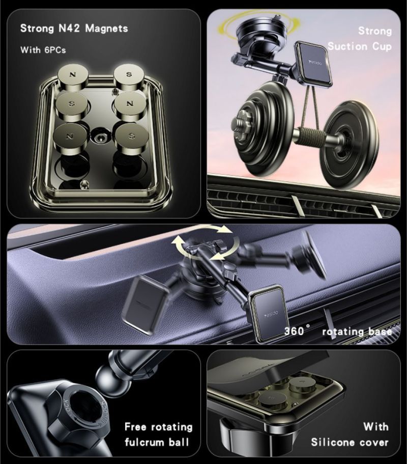 C263 Magnetic Suction Cup Phone Holder Details