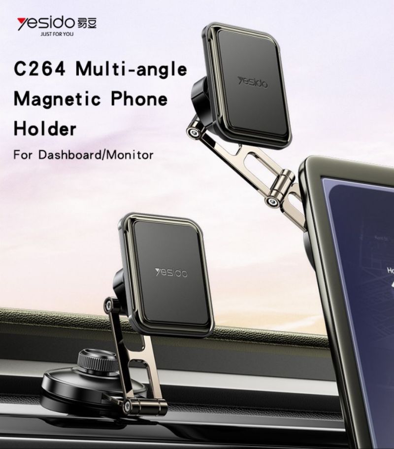 C264 Folding Magnetic Suction Cup Phone Holder