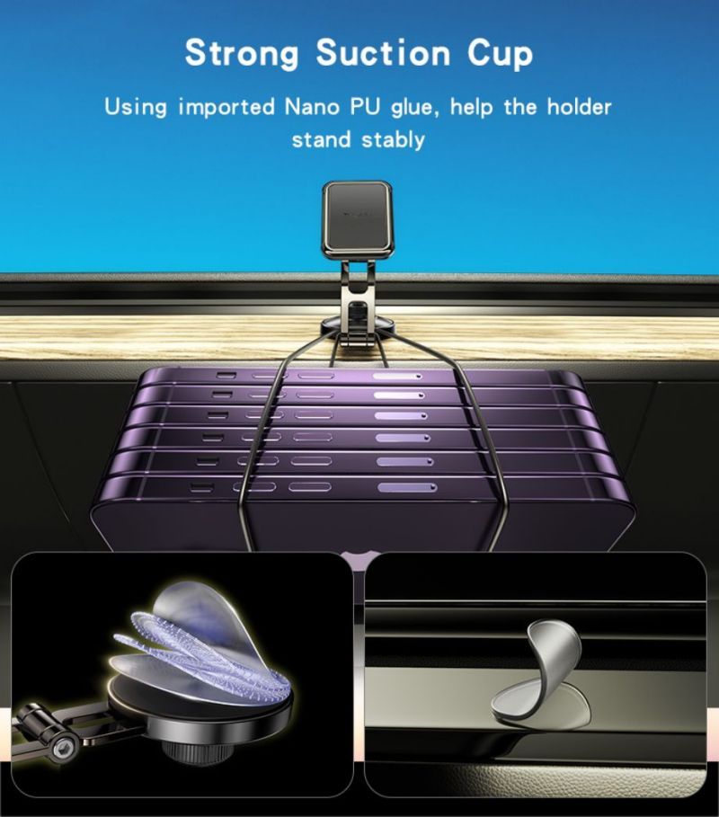 C264 Folding Magnetic Suction Cup Phone Holder Details