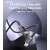 CA165C 2 in 1 60W Fast Charging High-density Braided Body USB/Type-C To Type-C Data Cable