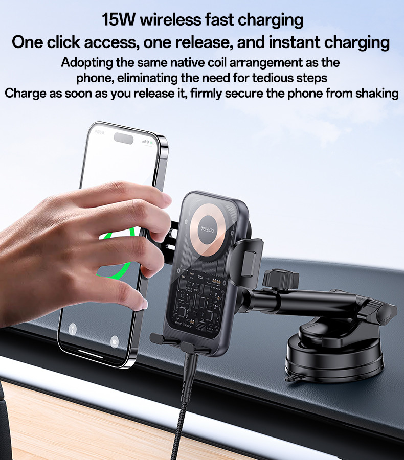 C307 15W Wireless Charging Phone Holder details