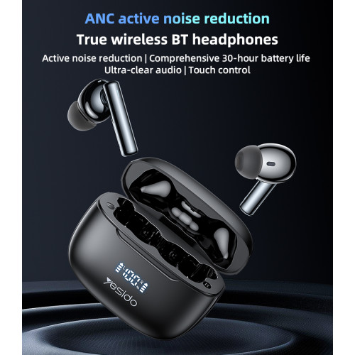 TWS23 BT5.3 300mAh Active Noise Reduction Touch Control Power Display True Wireless BT Earphone