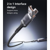 CA165L 2 in 1 27W Fast Charging High-density Braided Body USB/Type-C To IP Data Cable