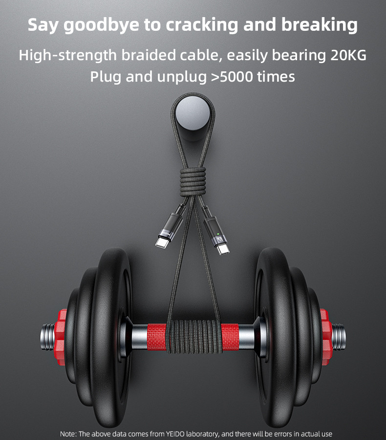 CA160 60W Type-C To Type-C Auto Disconnecting Charging Data Cable Details