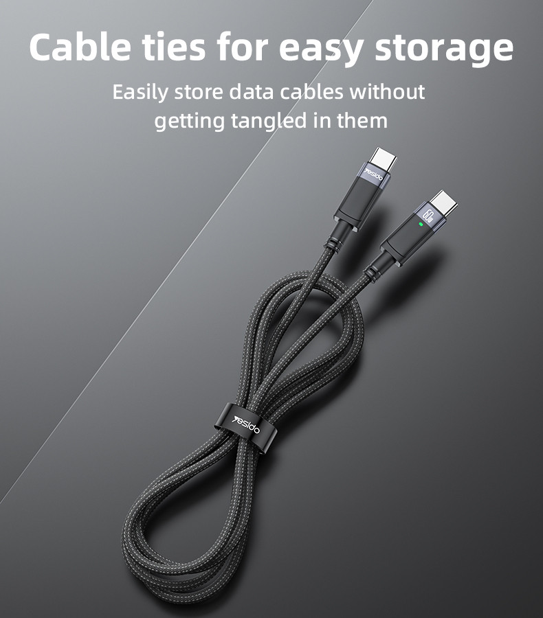 CA160 60W Type-C To Type-C Auto Disconnecting Charging Data Cable Details