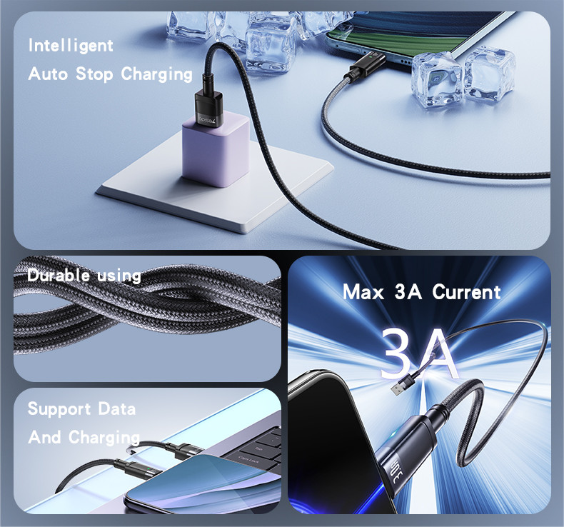 CA123C USB To TC 27W Auto Disconnecting Charging Data Cable Details