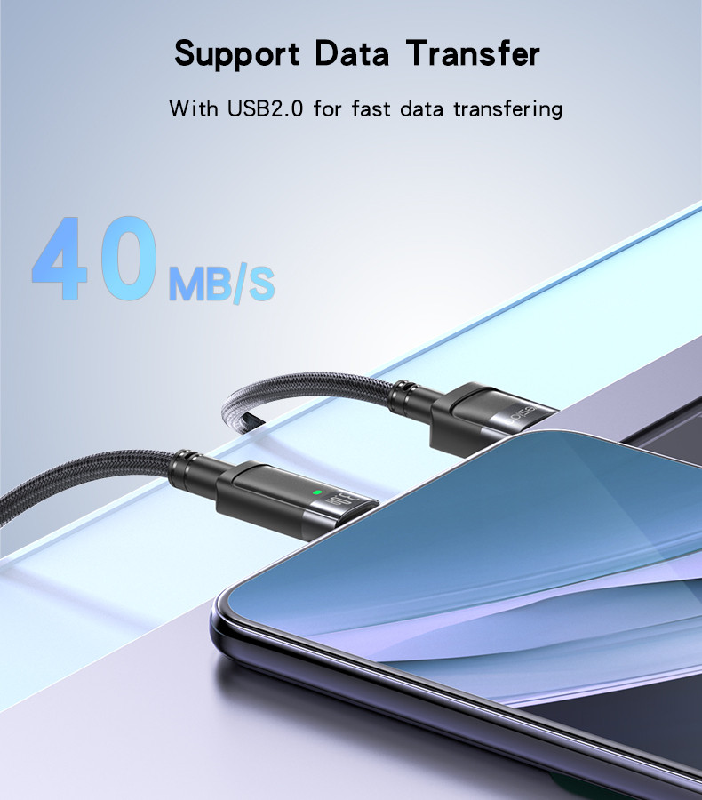 CA123C USB To TC 27W Auto Disconnecting Charging Data Cable Details