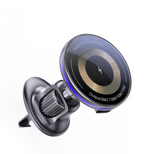 C308 Low Temperature 15W MAX Flowing Light Magnetic Suction Wireless Fast Charging Phone Holder