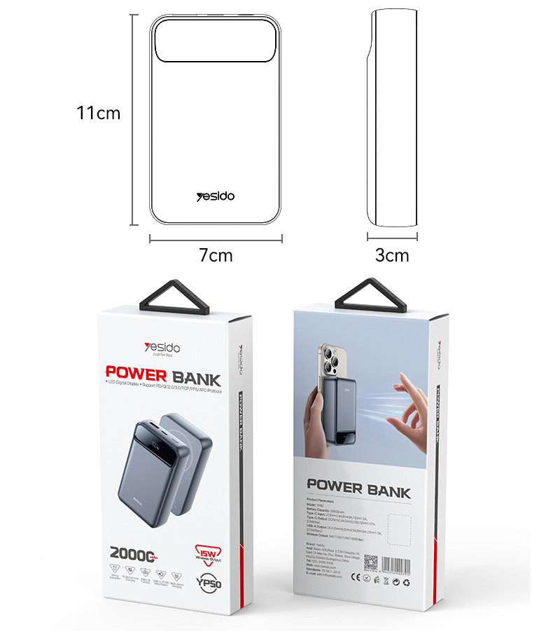 YP50 35W Fast Charging 20000mAh Power Bank Packaging