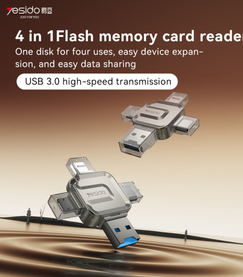 GS23 USB 3.0 High-speed Transmission Mini Design 4 in 1 Flash Memory Card Reader