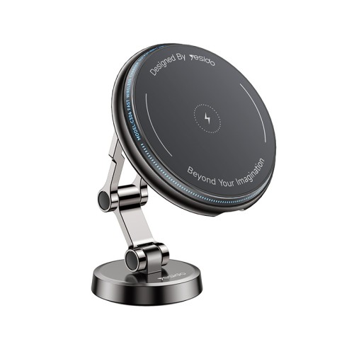 C306 360 Rotation Three Axis Stable Anti Shake Zinc Alloy 15W Wireless Charging Phone Holder