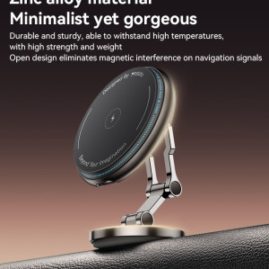 C306 360 Rotation Three Axis Stable Anti Shake Zinc Alloy 15W Wireless Charging Phone Holder