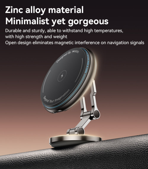 C306 360 Rotation Three Axis Stable Anti Shake Zinc Alloy 15W Wireless Charging Phone Holder