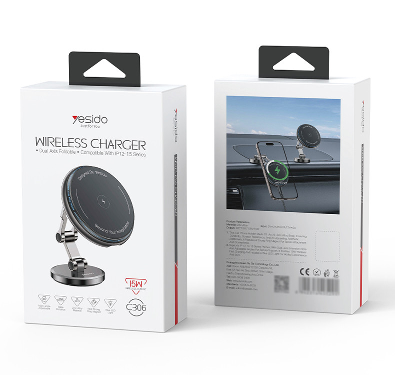 C306 15W Magnetic Magsaging Wireless Charging Phone Holder Packaging