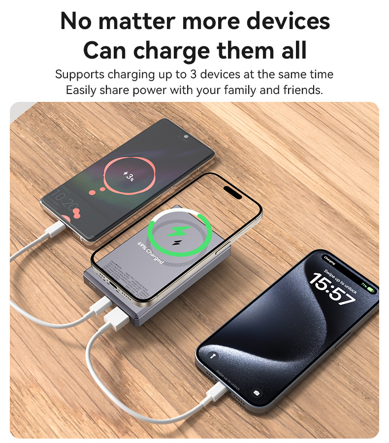 YESIDO YP61 10000mAh Magnetic Wireless Charging 22.5W Fast Power Bank Details