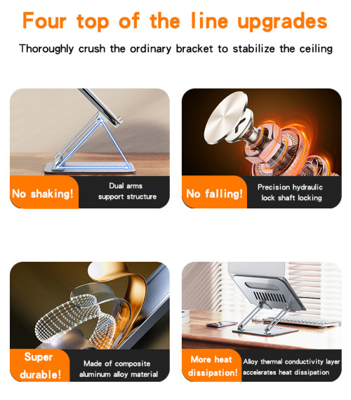 LP05 Super Strong Dual Arm design Widely Compatible Biaxial Aluminum Alloy Tablet/Laptops Holder