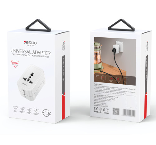 MC32 Support 1380W High Power Multi-national Standard Plugs Global Plug Adapter