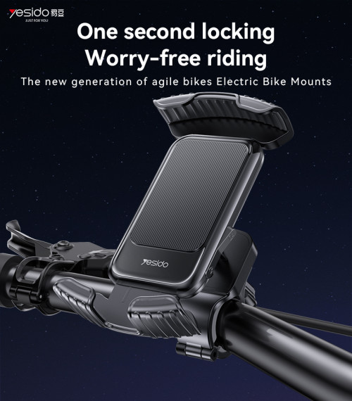 C249 360 Rotation Adjustable One-touch Stabilization Locking Bicycle Car Phone Holder