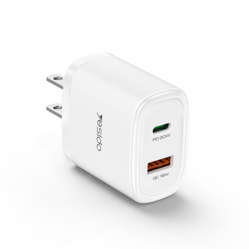 YC48U Multiple Protection PD20W + QC18W USB-C & USB Dual Port Fast Charging US Spec Charger