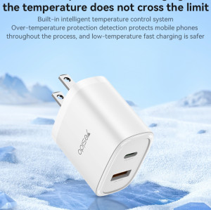 YC48U Multiple Protection PD20W + QC18W USB-C & USB Dual Port Fast Charging US Spec Charger