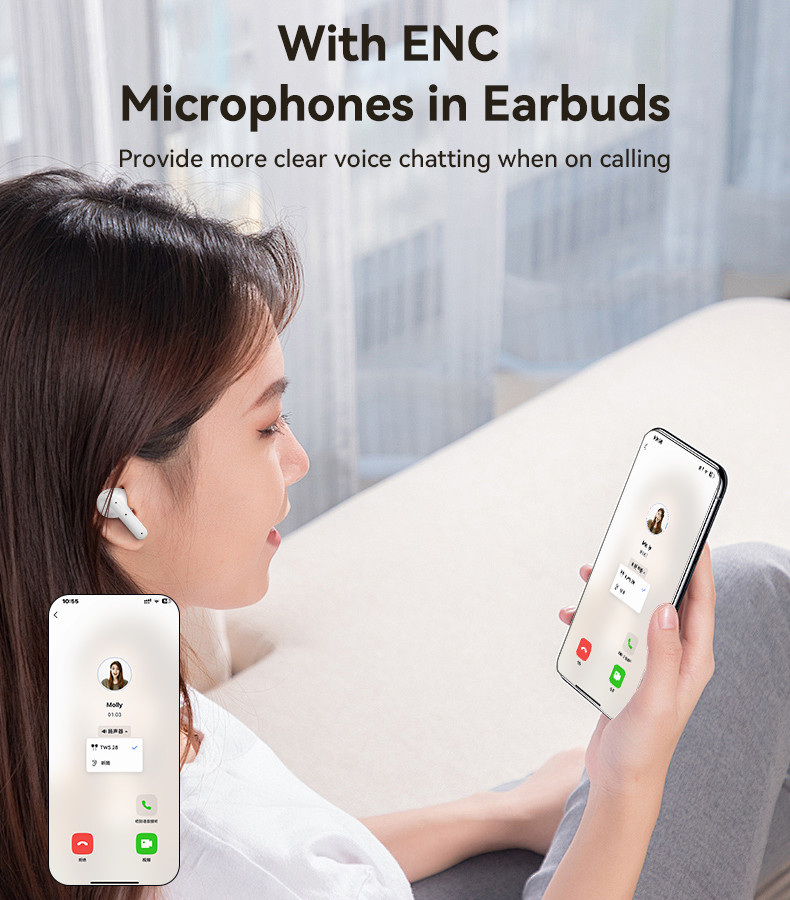 TWS28 ENC And ANC TWS Wireless Earphone Details