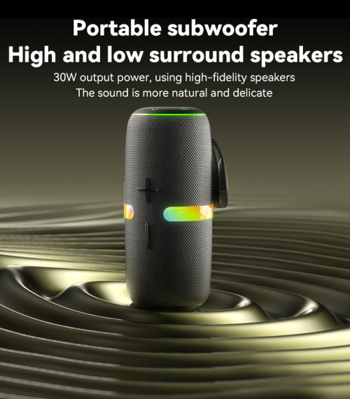 YSW22 30W High-power Dynamic Light Effects Shocking Bass Outdoor Portable Wireless BT Speakers