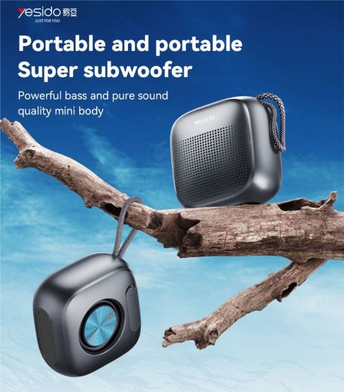 YSW24 BT5.3 Mini Body 1000mAh Hanging rope design Waterproof And Dustproof Super Subwoofer Speaker