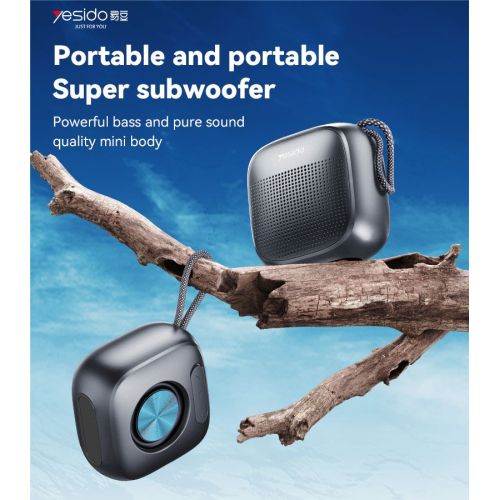 YSW24 BT5.3 Mini Body 1000mAh Hanging rope design Waterproof And Dustproof Super Subwoofer Speaker