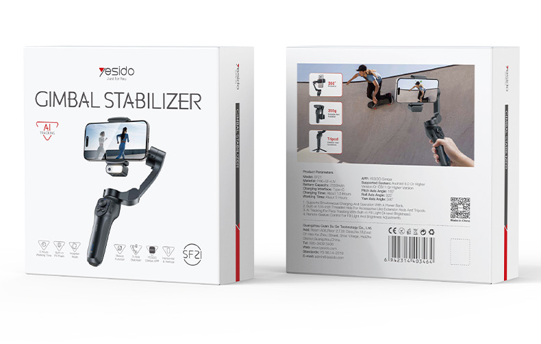 Yesido SF21 Auto Face Tracking Gimbal Stabilizer Packaging