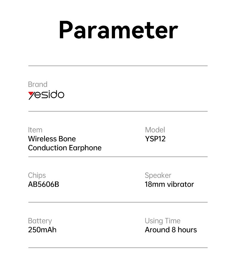 YSP12 Wireless Bone Conduction Earphone