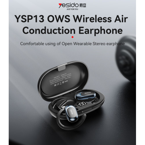 YSP13 BT5.3 Hanging On Ear Design With Trending Sounds Display OWS Wireless Air Conduction Earphone