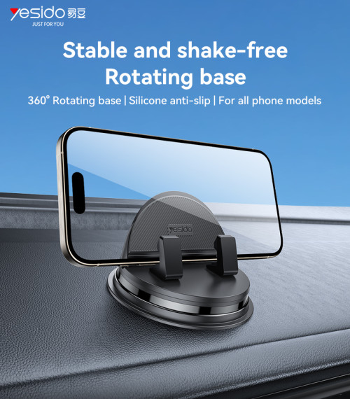 C268 360 Rotating Silicone Anti-slip Adsorption Automatic And Stable Clamping Dashboard Phone Holder