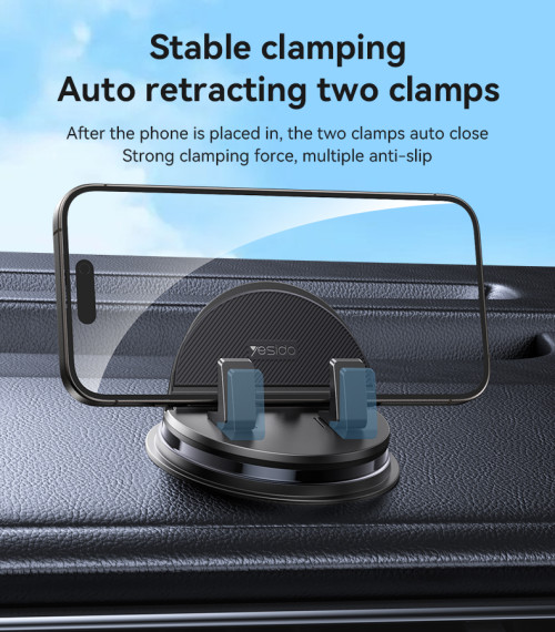 C268 360 Rotating Silicone Anti-slip Adsorption Automatic And Stable Clamping Dashboard Phone Holder