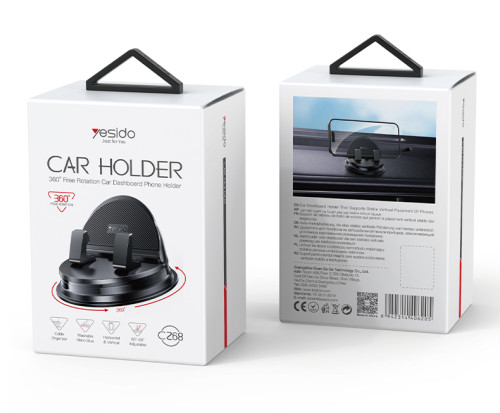 C268 360 Rotating Silicone Anti-slip Adsorption Automatic And Stable Clamping Dashboard Phone Holder