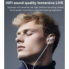 YH53 Black And White Three-button Remote HD Call Design In-ear 3.5mm Interface Wired Earphone