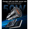 Y64 Aluminum Alloy USB+TC PD30W + USB20W Multi Protection 50W Fast Charging Car Charger
