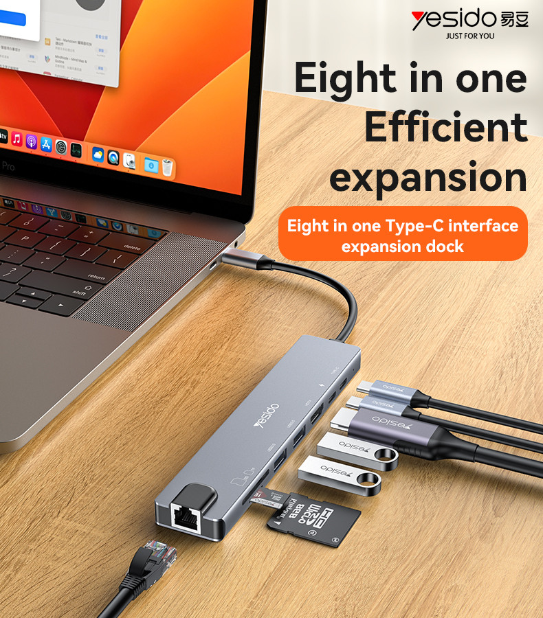 HB27 Eight in One Expansion Dock USB Hub