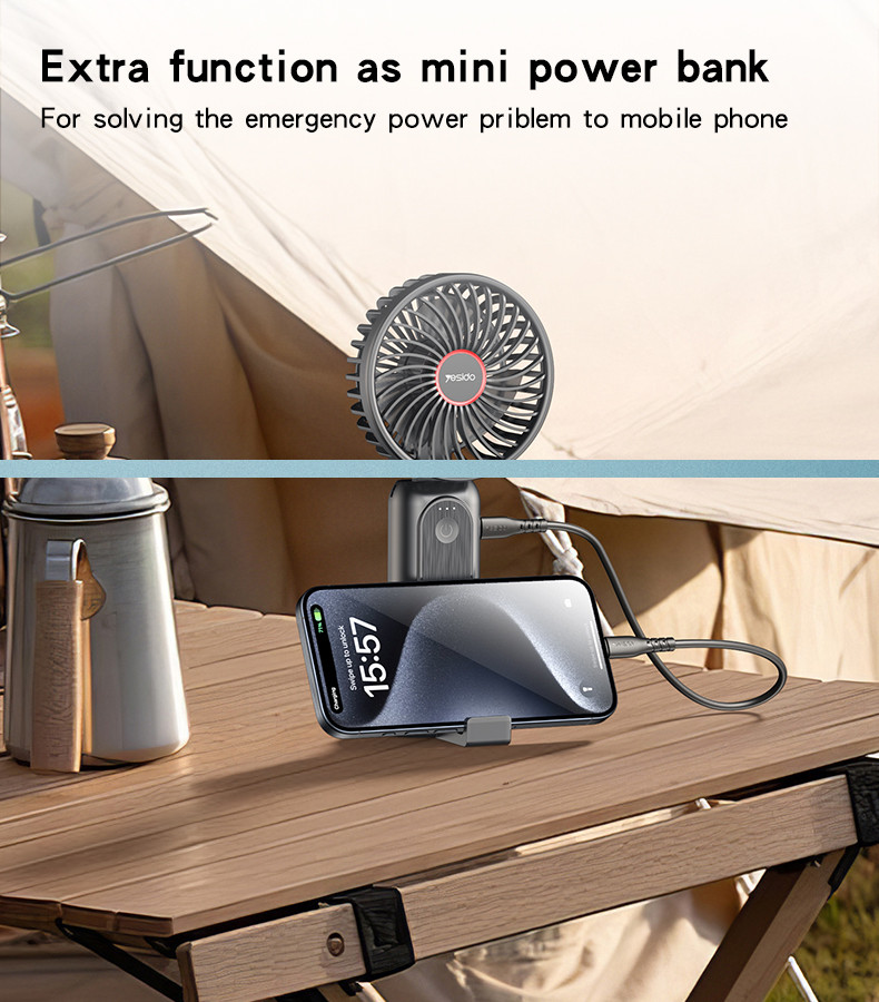 Yesido YF10 Handheld Mini Fan (With Power Bank Function) Details