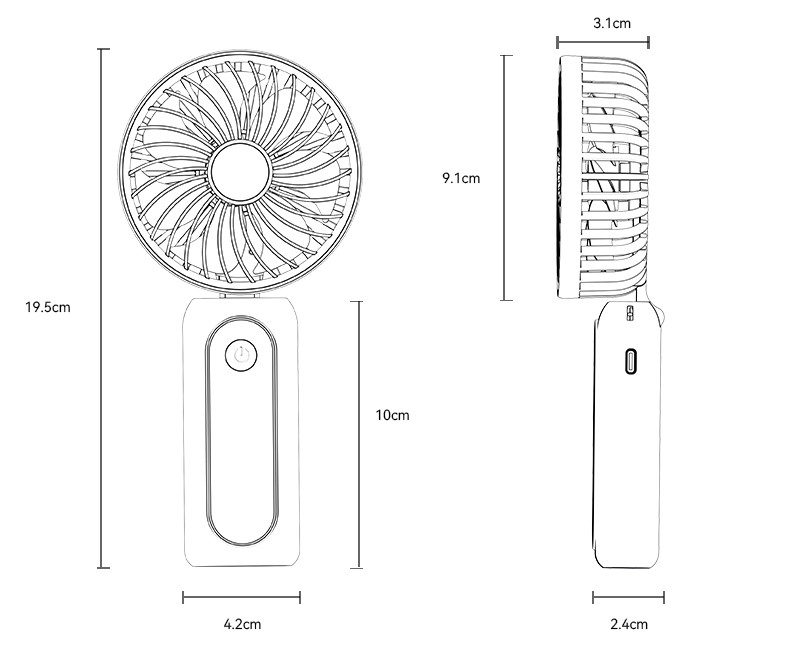 Yesido YF10 Handheld Mini Fan (With Power Bank Function) Details