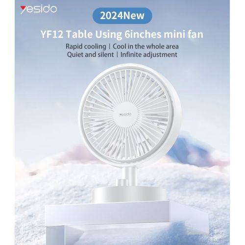 YF12 Rapid Cooling 7 Fan Blades 10 Stages Of Speed Infinite adjustment Table Using 6 Inches Mini Fan