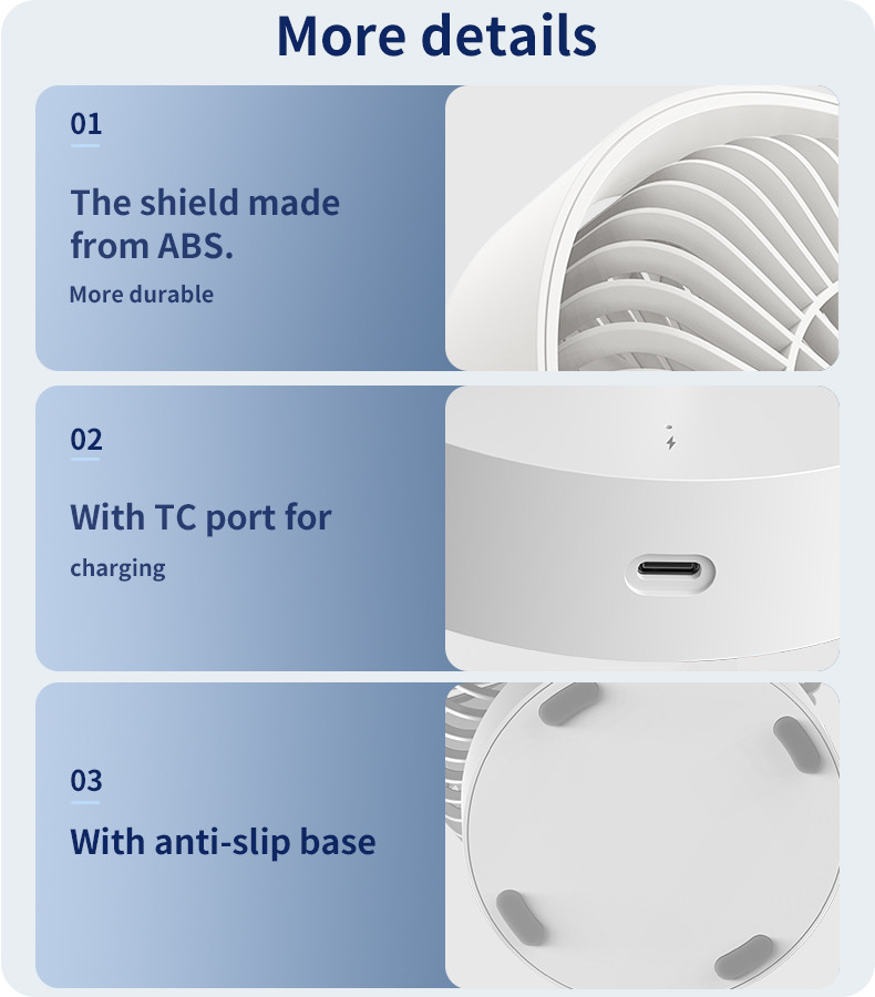 Yesido YF12 7 Blades Mini Desktop Fan Details