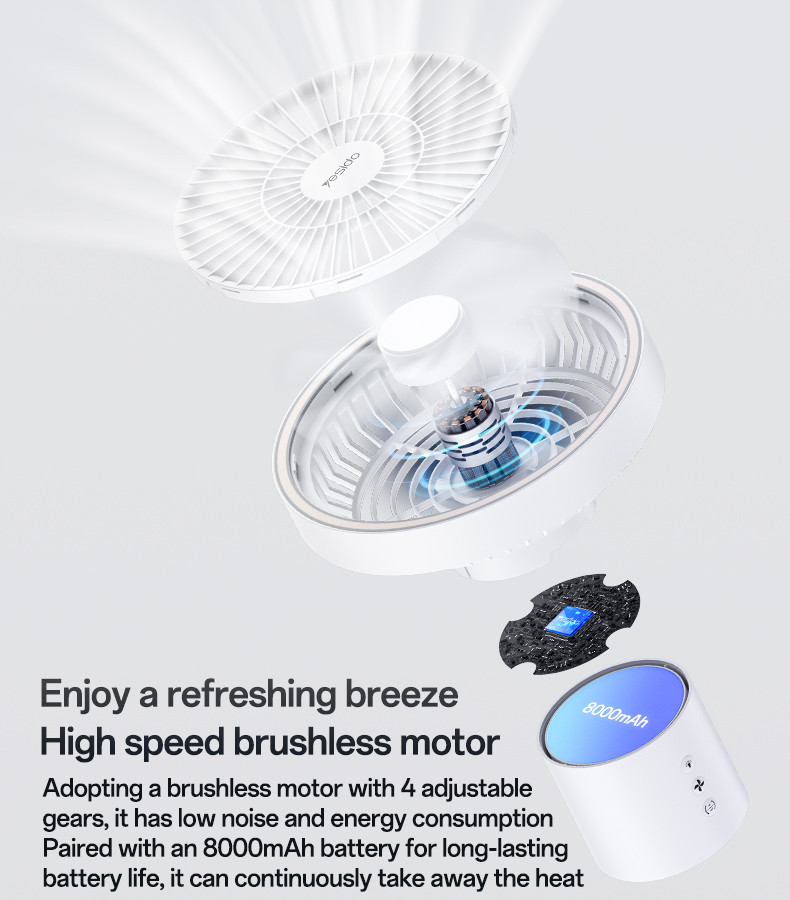 Yesido YF13 With LED Ambient Light Multi Scene Fan Details