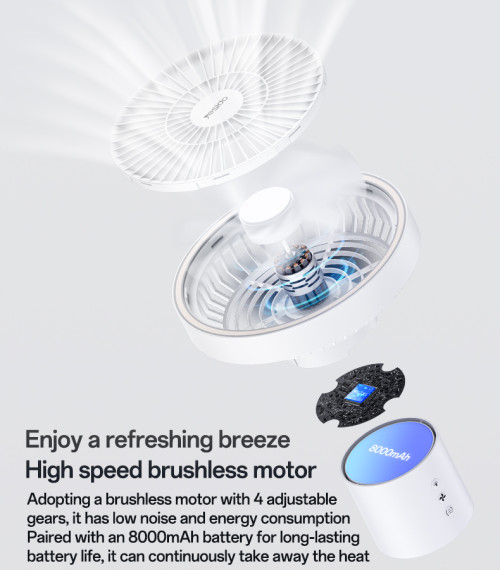 YF13 Four Gears Adjustable Detachable Design Comes With LED Ambient Light Multi Scene Fan